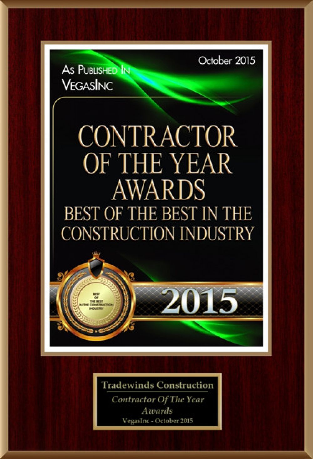 Contractor Of The Year 2015